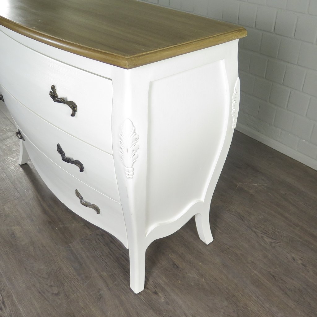 Kommode Barockstil Weiß 1,20 m