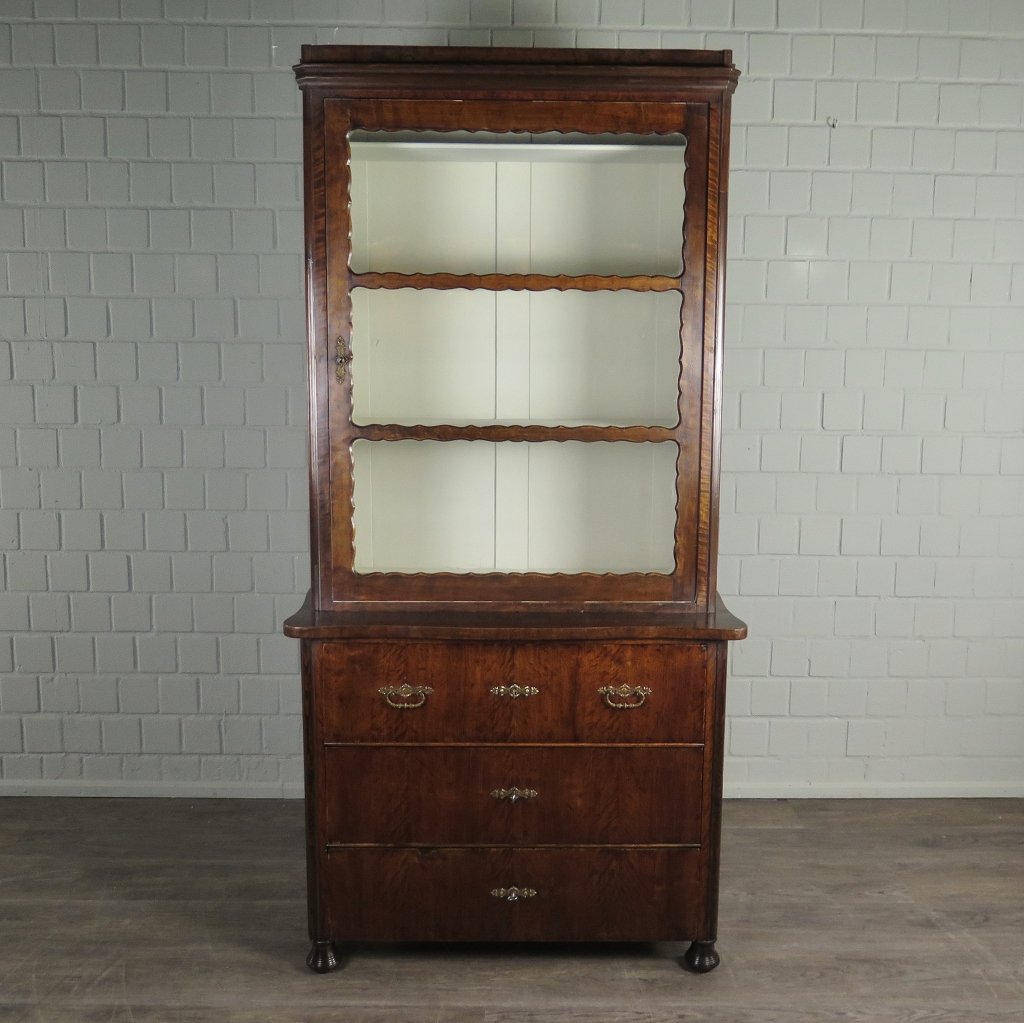 Vitrine Bücherschrank Biedermeier 1860 Mahagoni