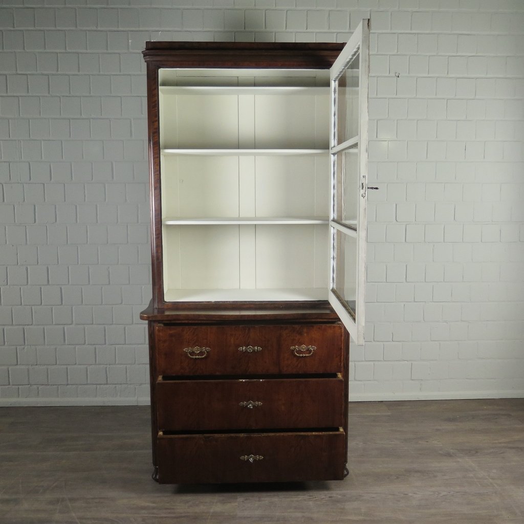Vitrine Bücherschrank Biedermeier 1860 Mahagoni