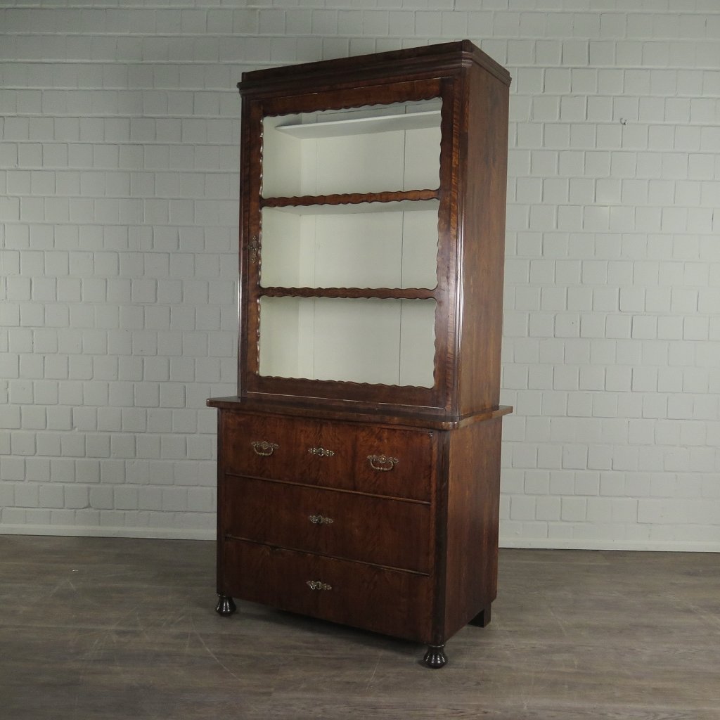 Vitrine Bücherschrank Biedermeier 1860 Mahagoni