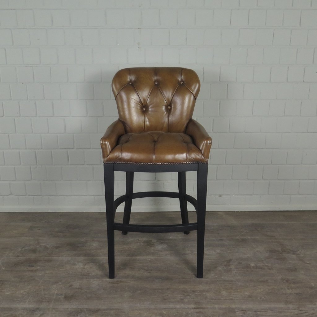 Chesterfield Barhocker Barsessel Leder Cognac