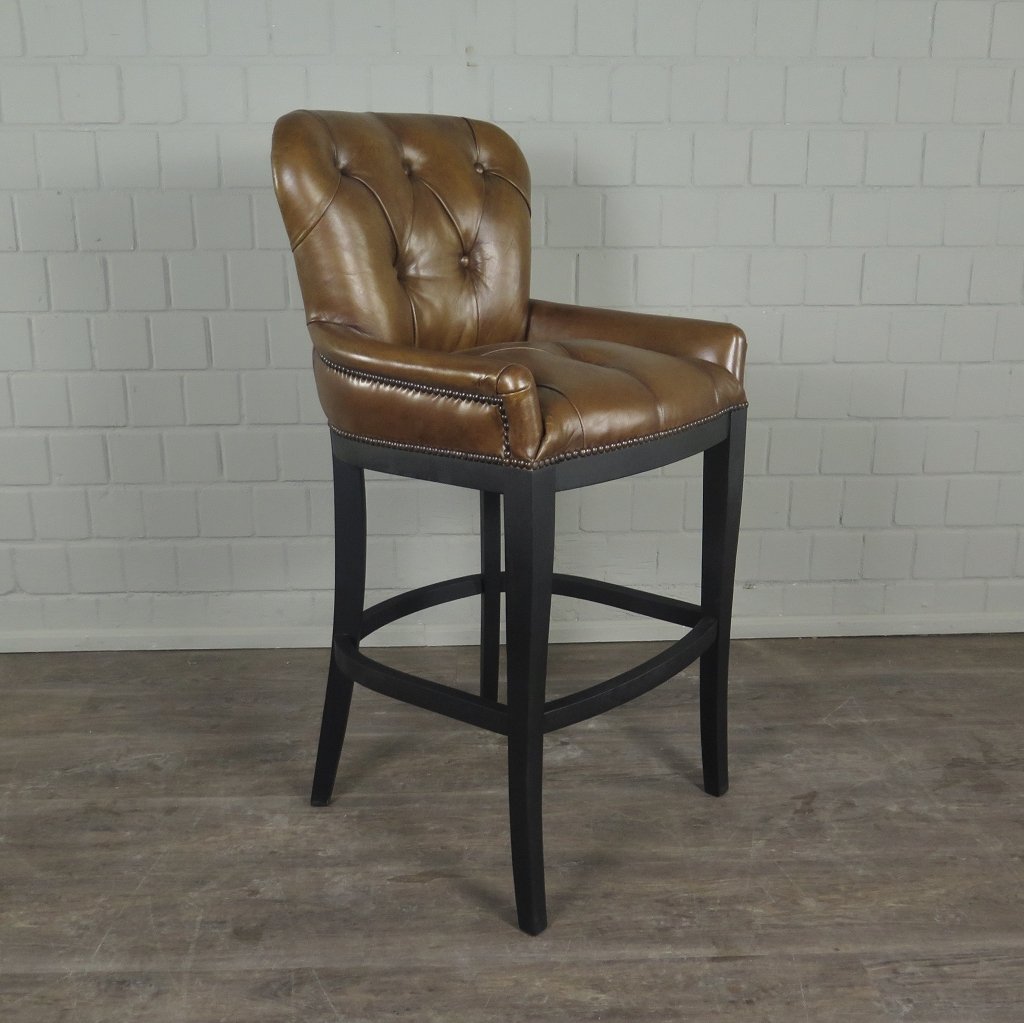 Chesterfield Barhocker Barsessel Leder Cognac