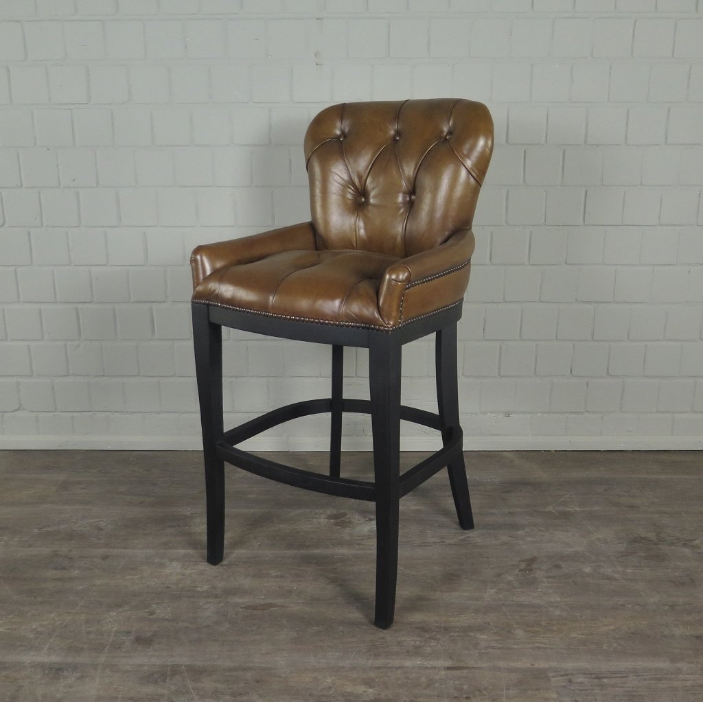 Chesterfield Barhocker Barsessel Leder Cognac