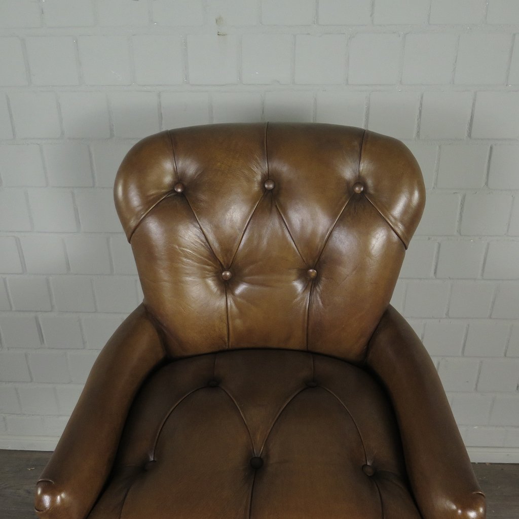 Chesterfield Barhocker Barsessel Leder Cognac