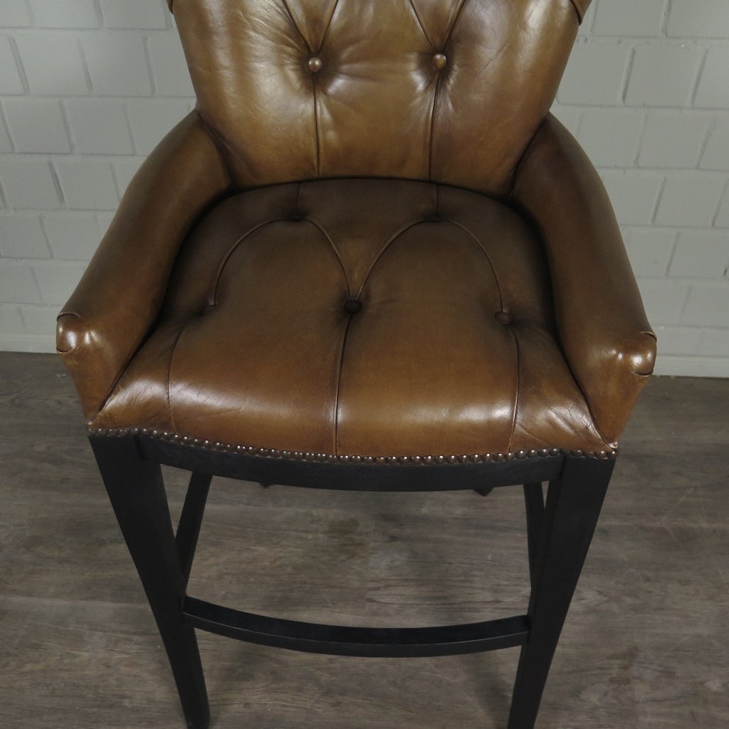 Chesterfield Barhocker Barsessel Leder Cognac