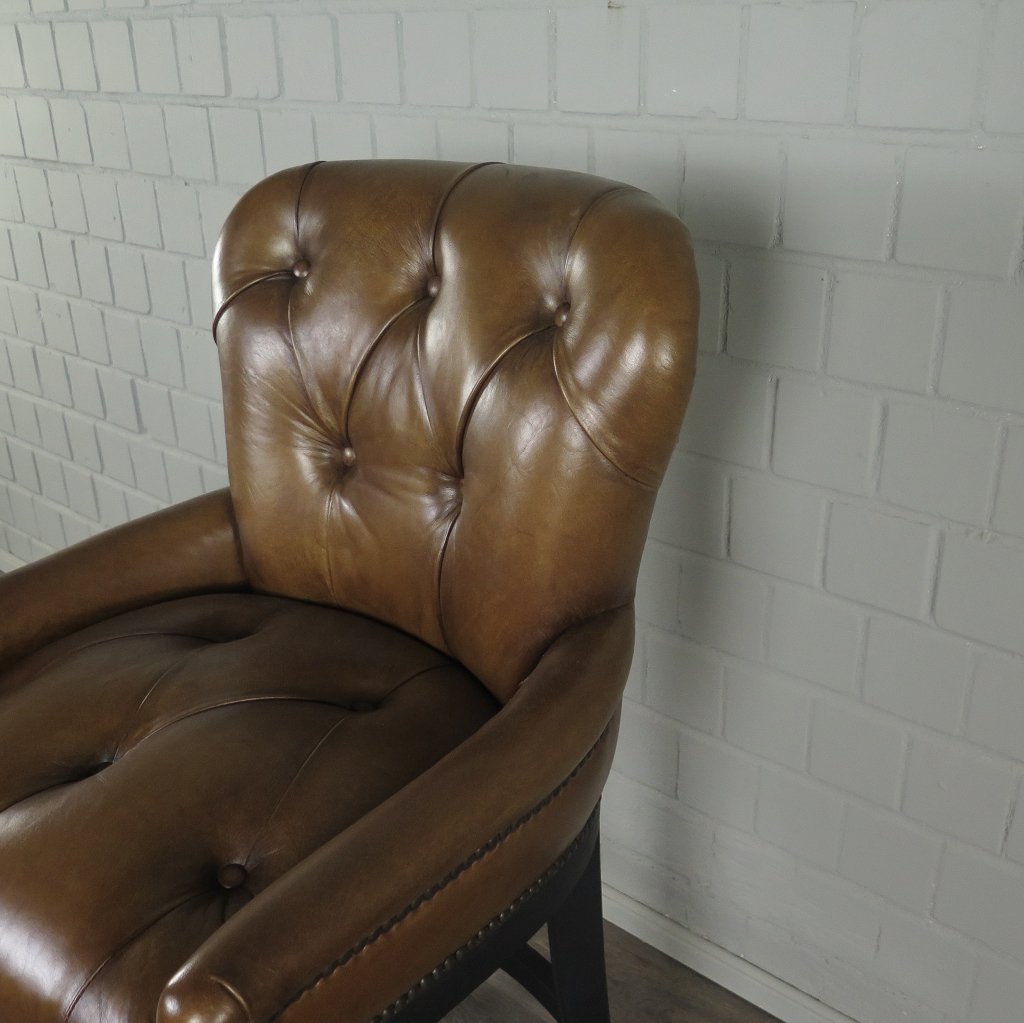 Chesterfield Barhocker Barsessel Leder Cognac