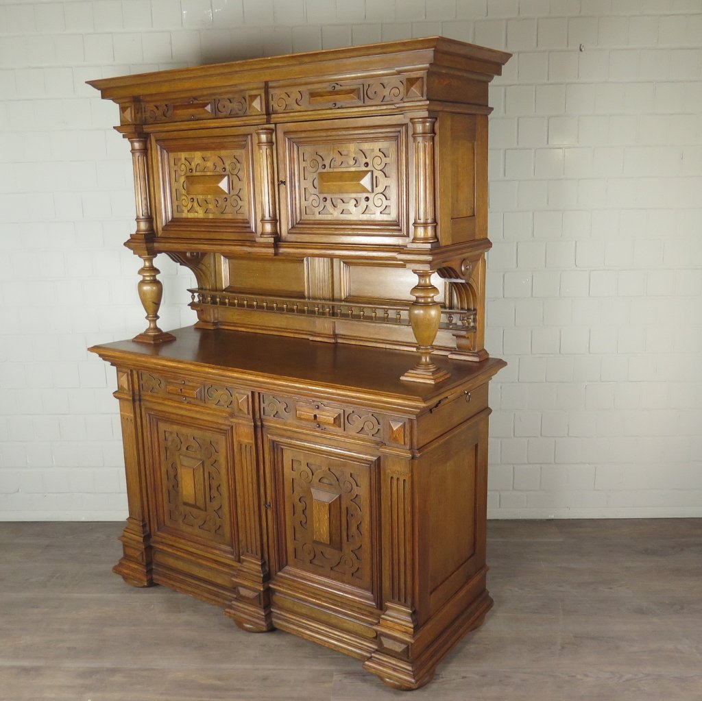 Buffetschrank Schrank Gründerzeit 1880 Eiche  