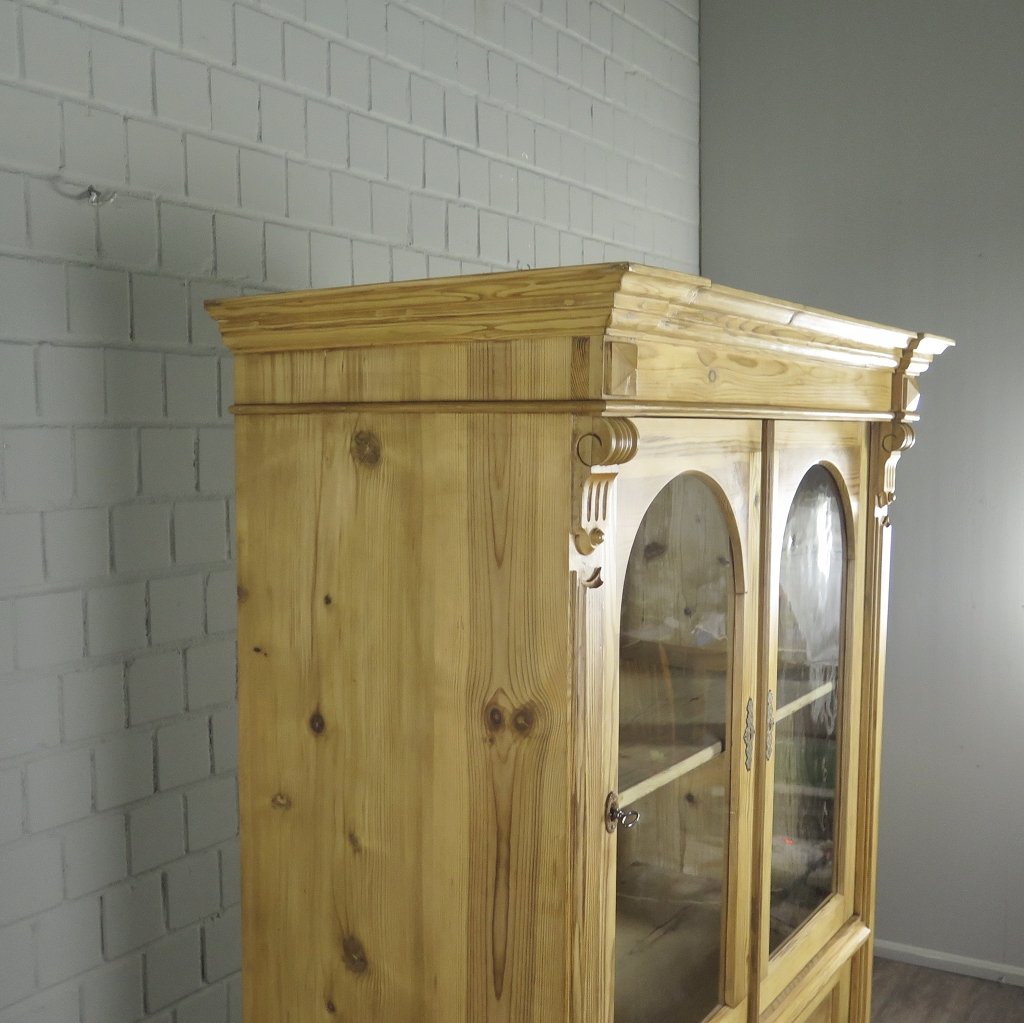 Vitrine Bücherschrank Gründerzeit 1880 Kiefer