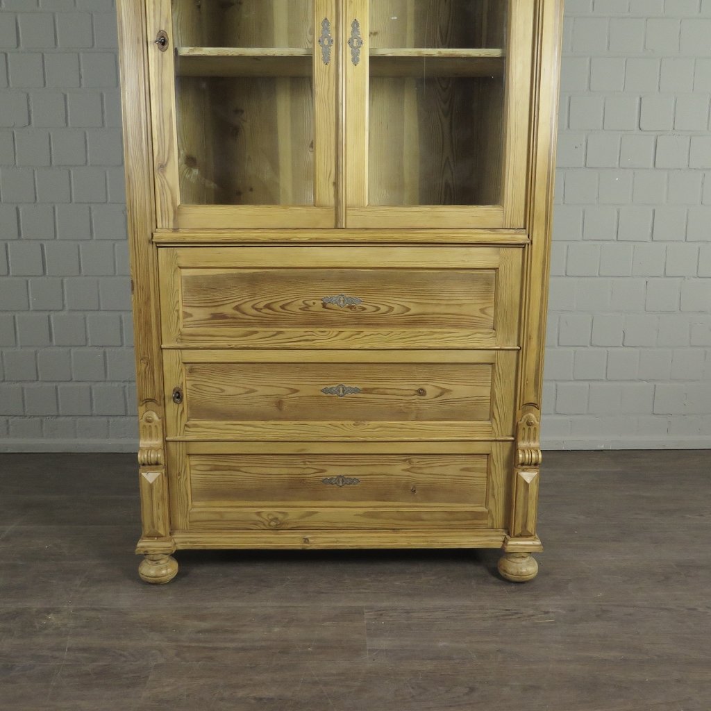 Vitrine Bücherschrank Gründerzeit 1880 Kiefer
