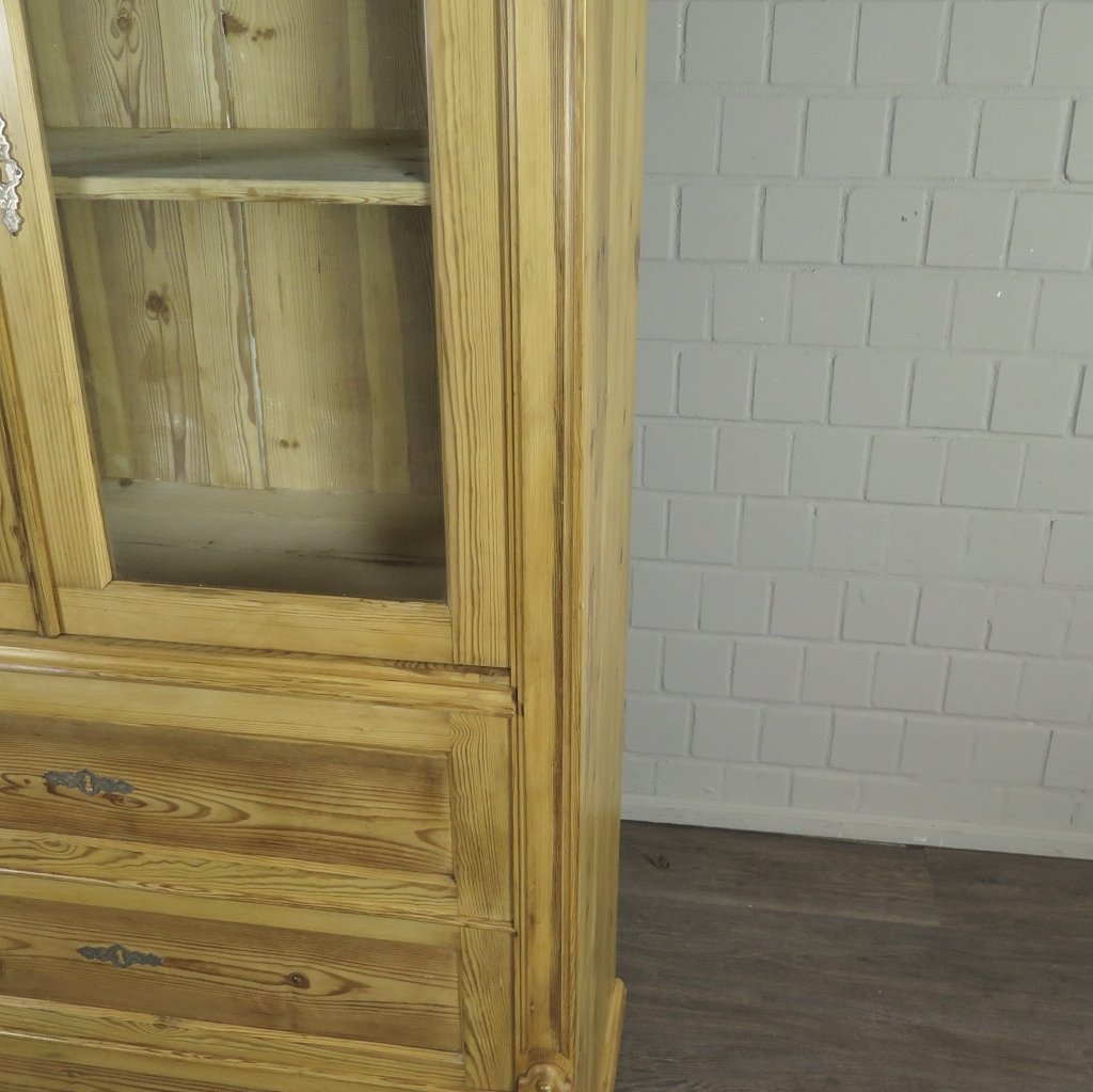 Vitrine Bücherschrank Gründerzeit 1880 Kiefer