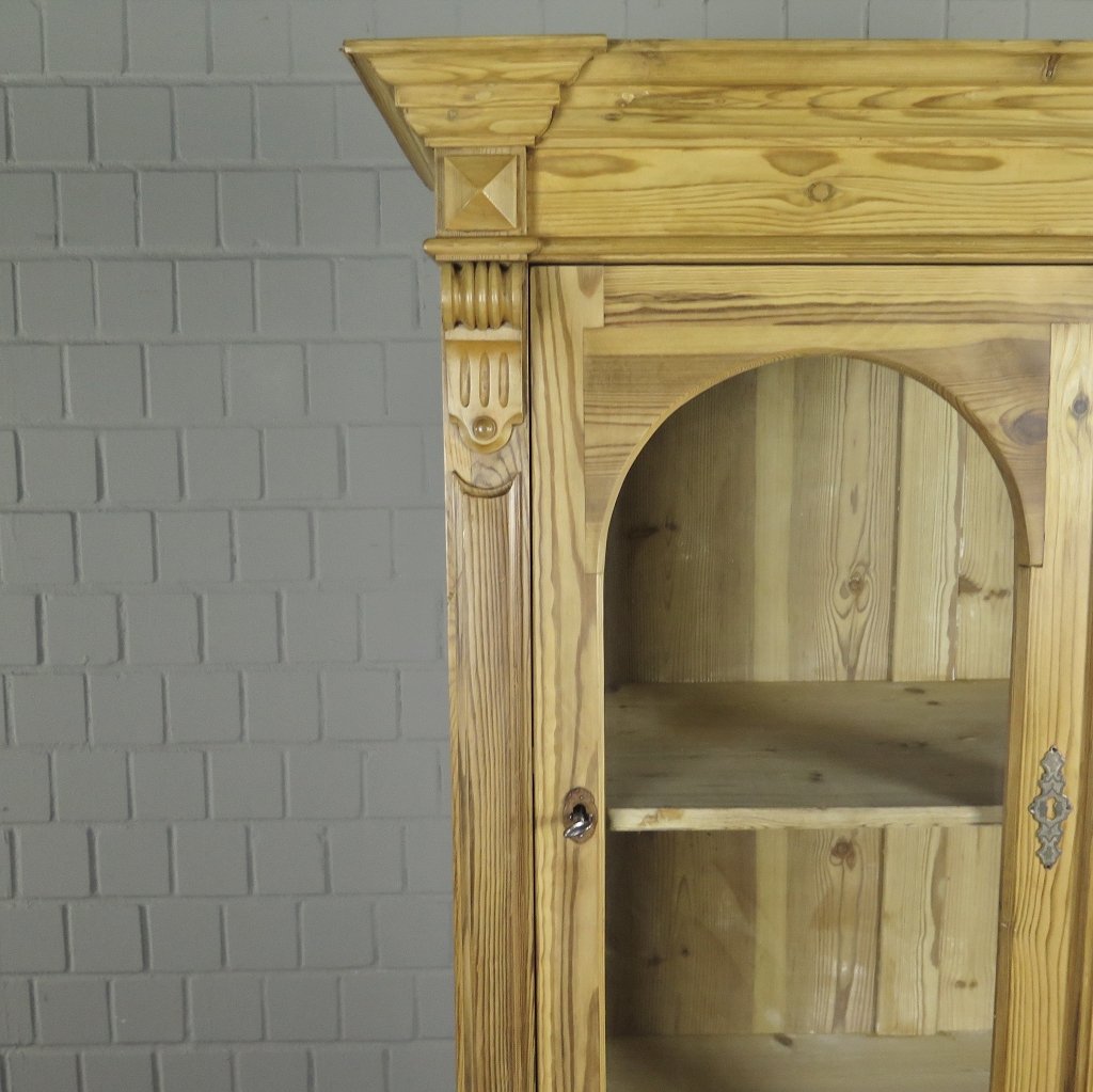 Vitrine Bücherschrank Gründerzeit 1880 Kiefer
