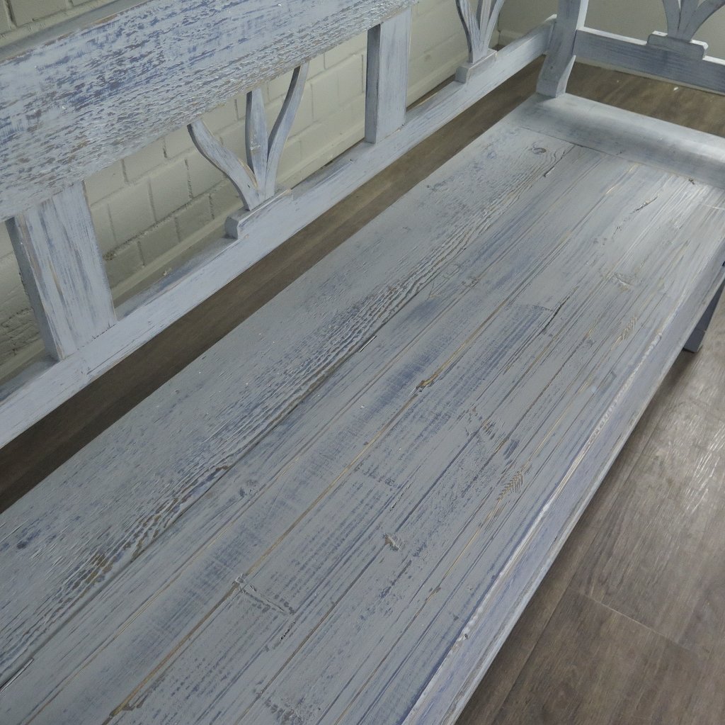 Truhenbank Küchenbank Grau-Blau 1,96 m Kiefer