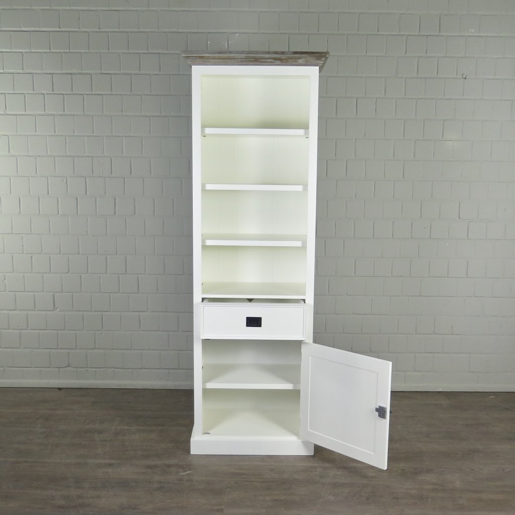 Bücherschrank Regal Teakholz Weiß 0,69 m