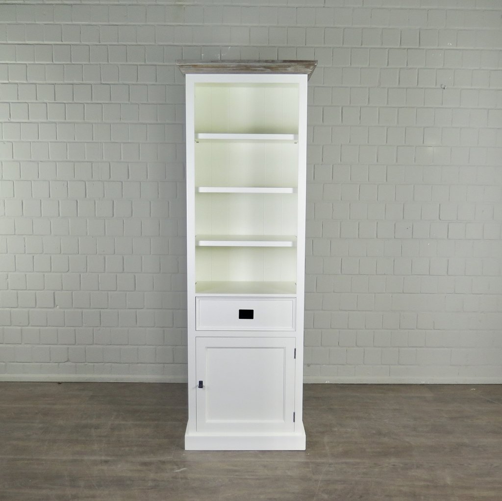 Bücherschrank Regal Teakholz Weiß 0,69 m