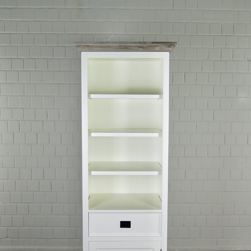 Bücherschrank Regal Teakholz Weiß 0,69 m