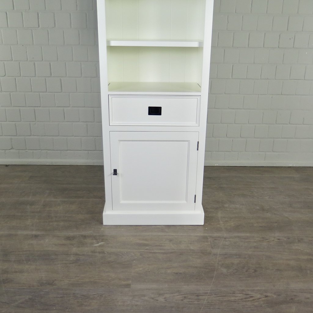 Bücherschrank Regal Teakholz Weiß 0,69 m
