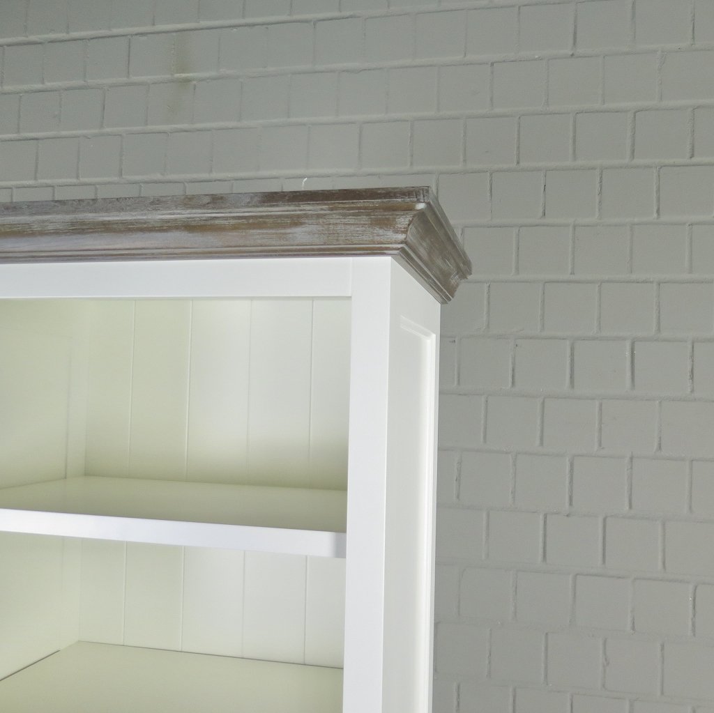 Bücherschrank Regal Teakholz Weiß 0,69 m