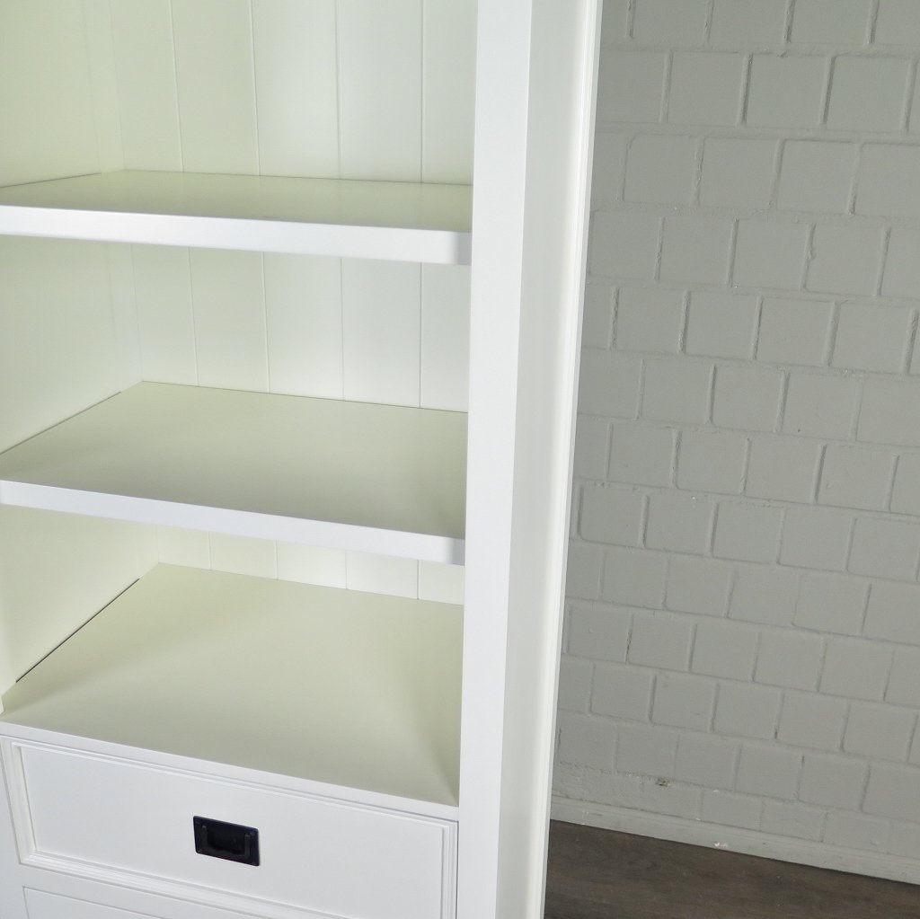 Bücherschrank Regal Teakholz Weiß 0,69 m