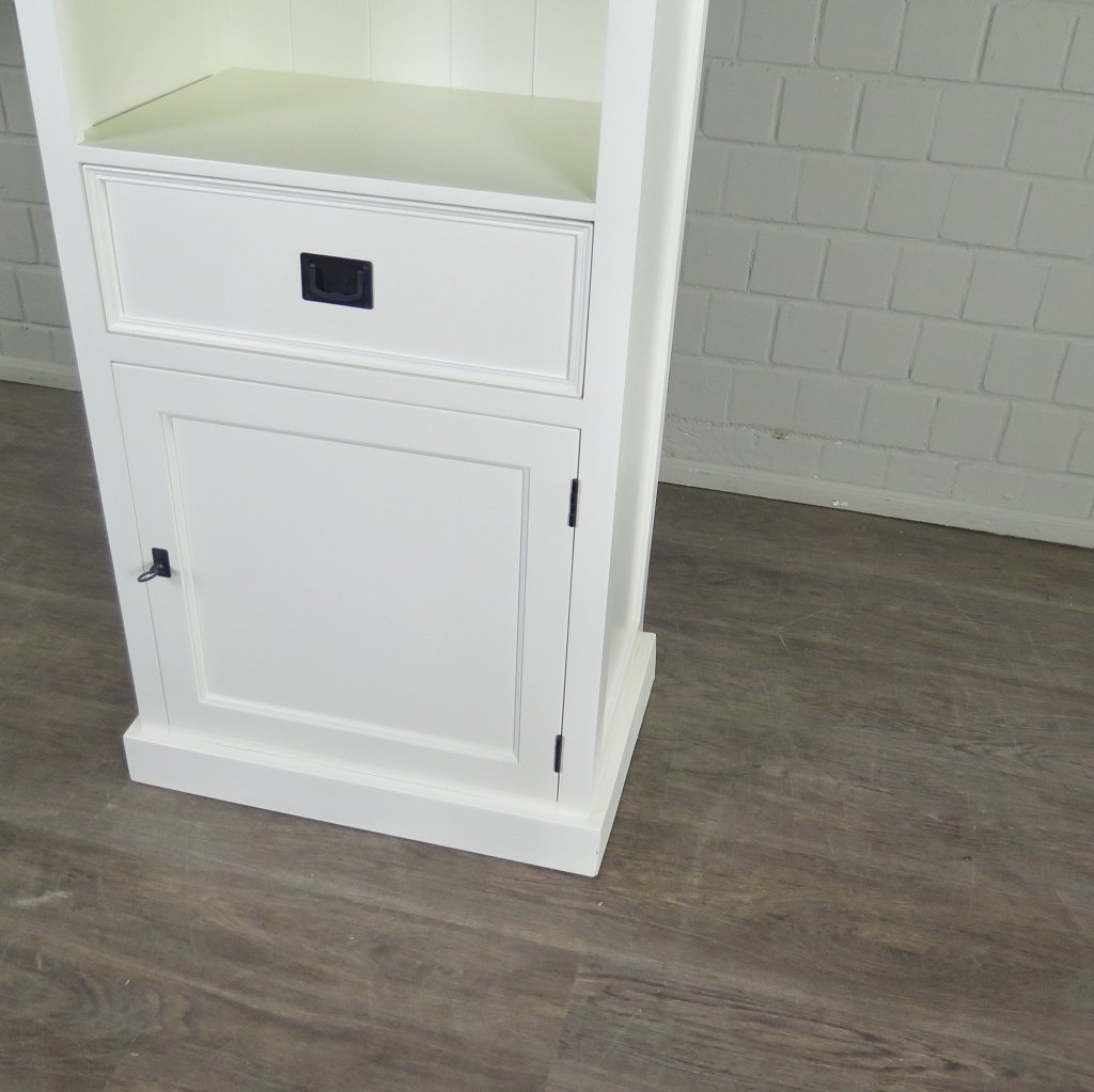 Bücherschrank Regal Teakholz Weiß 0,69 m