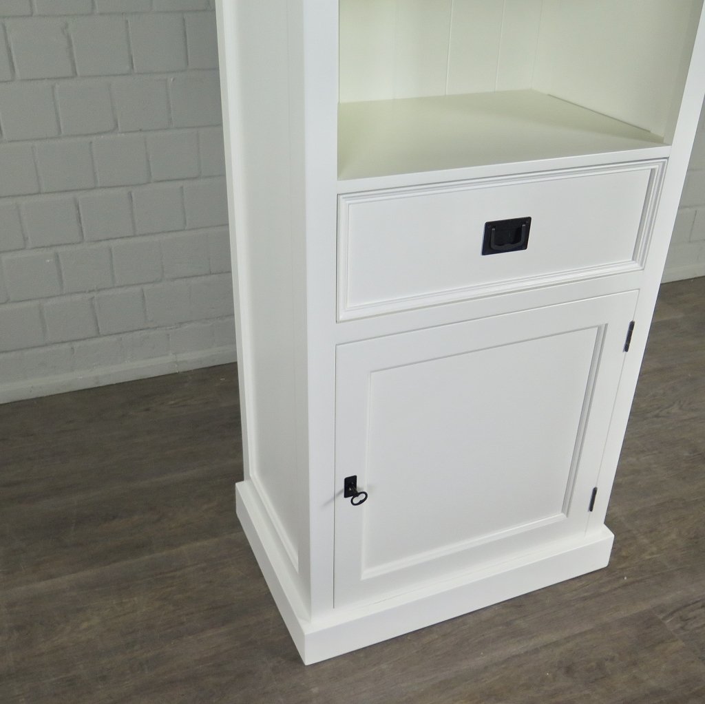 Bücherschrank Regal Teakholz Weiß 0,69 m