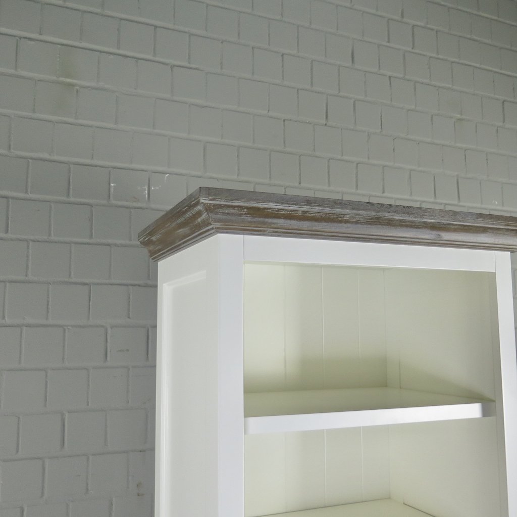 Bücherschrank Regal Teakholz Weiß 0,69 m
