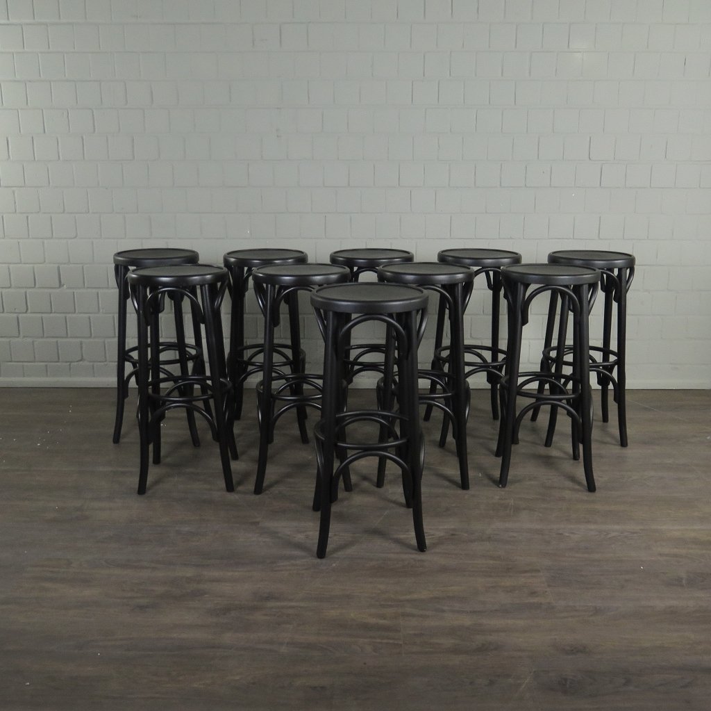 Barhocker Massivholz Schwarz