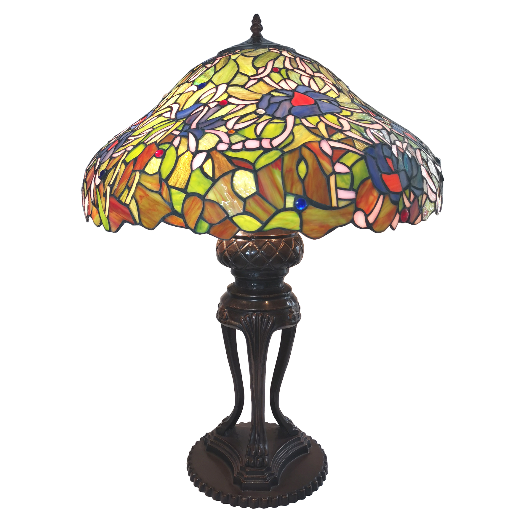 Tiffany Tischlampe Lampe Blumen Ø 0,57 m