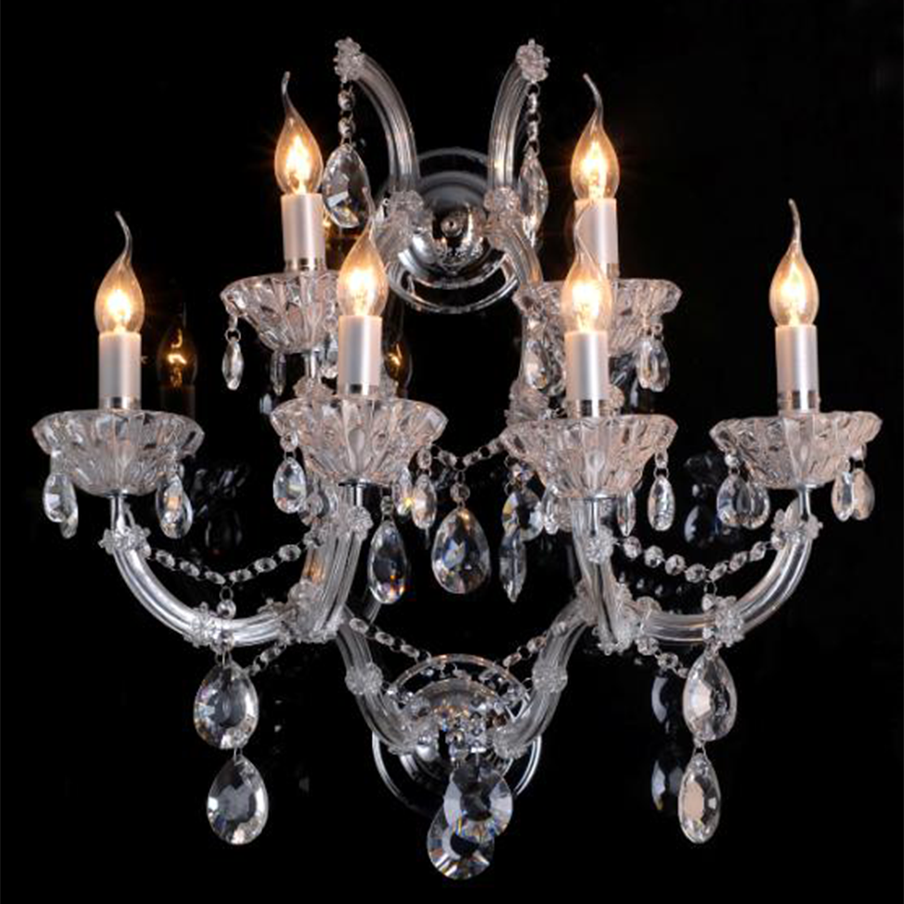 Wandlampe Kronleuchter Lüster Silber 0,65 m