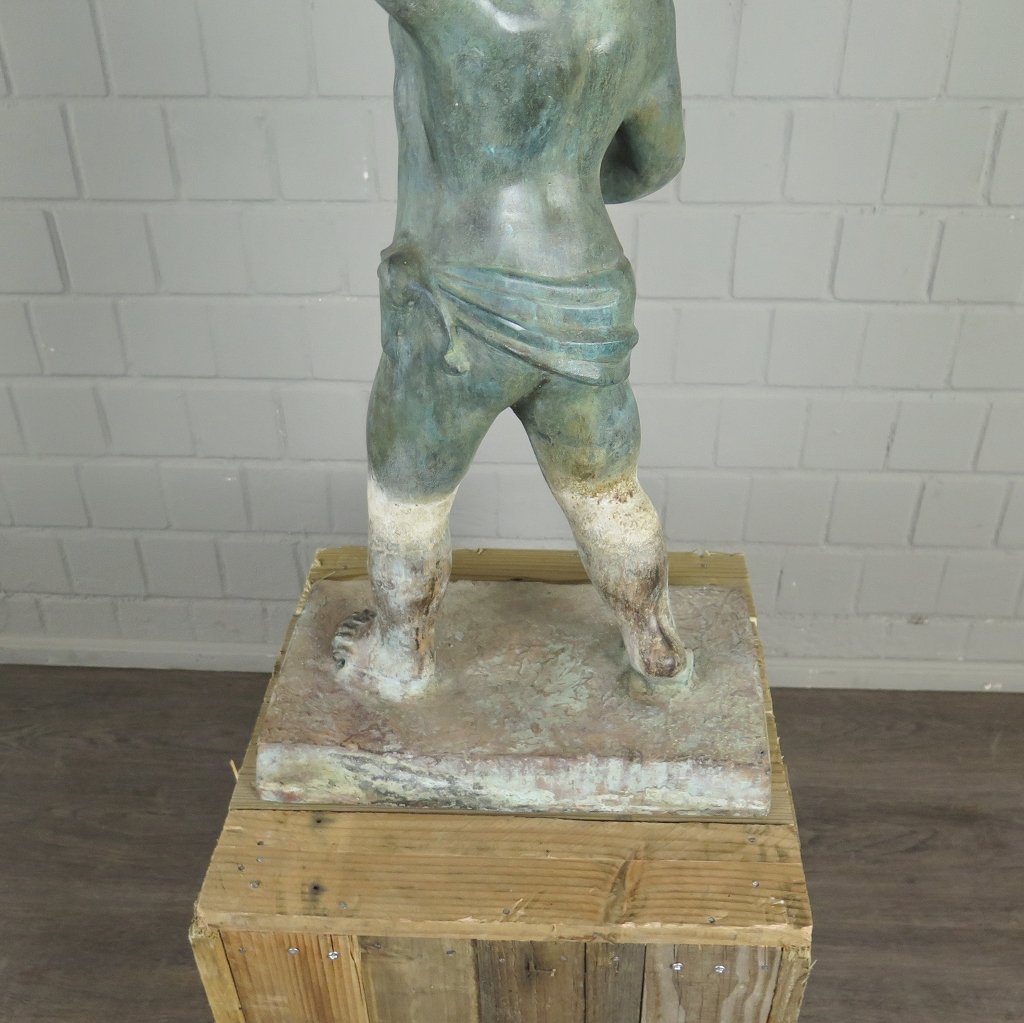 Wasserspeier Wasserspiel Putte mit Muschel Bronze 0,87 m