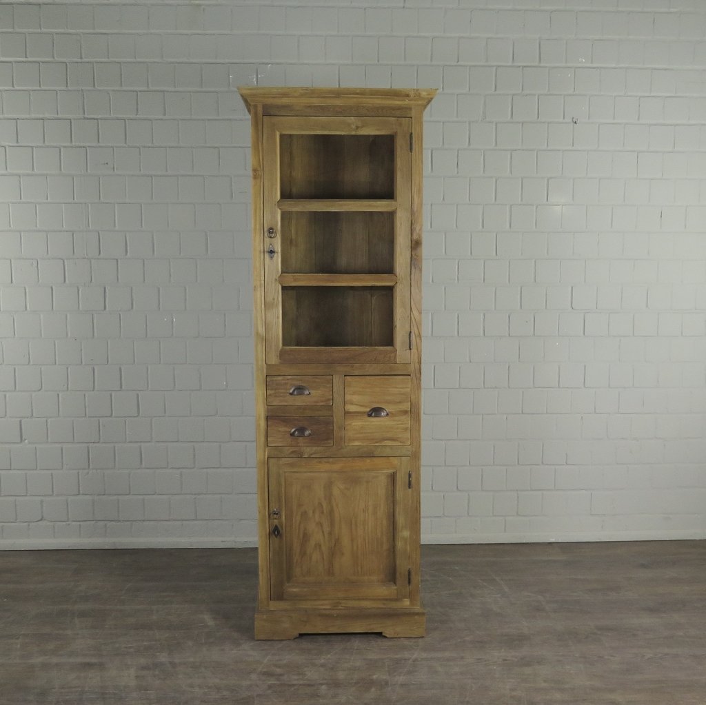 Hochschrank Vitrine Teakholz 0,69 m