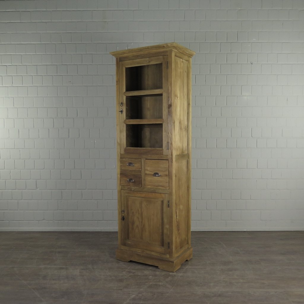 Hochschrank Vitrine Teakholz 0,69 m