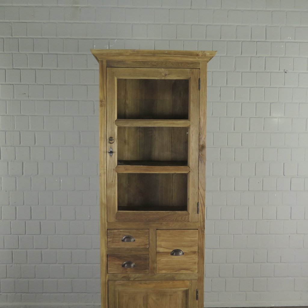 Hochschrank Vitrine Teakholz 0,69 m