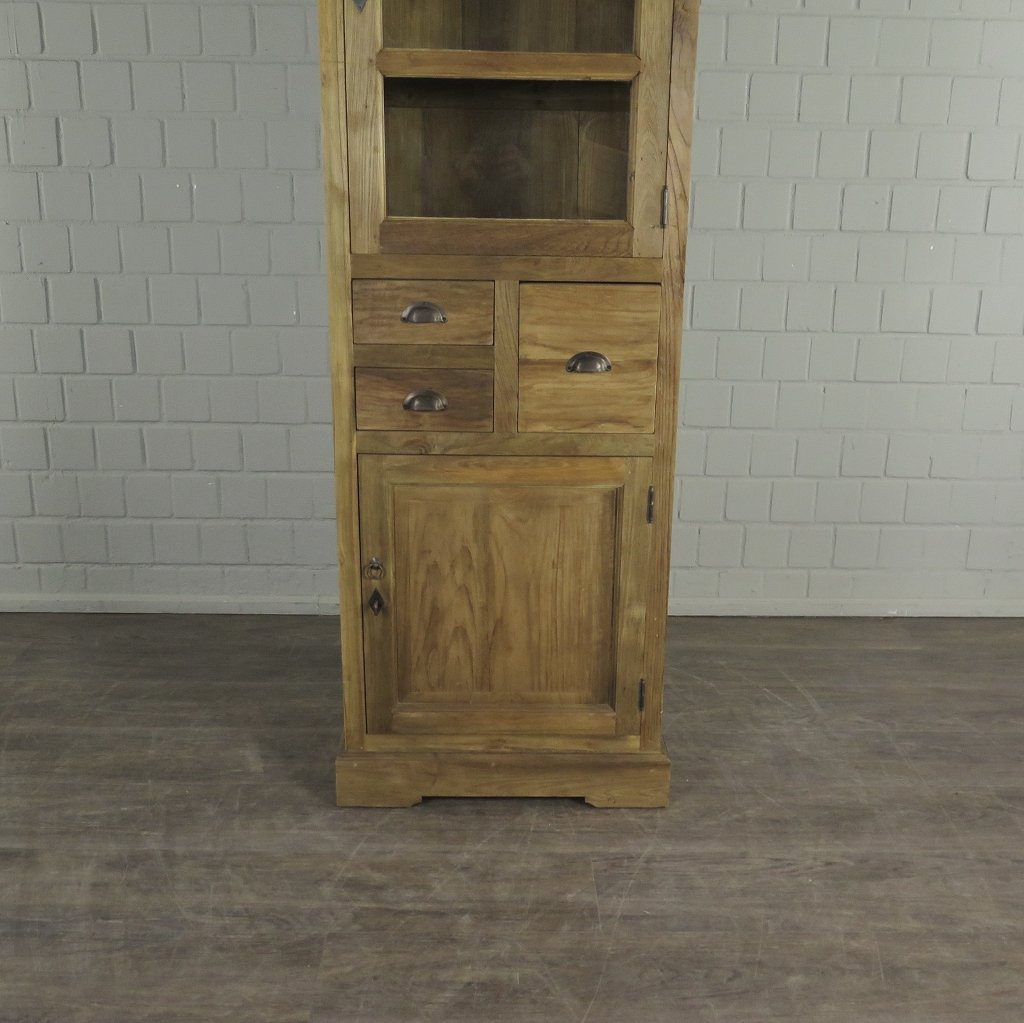 Hochschrank Vitrine Teakholz 0,69 m