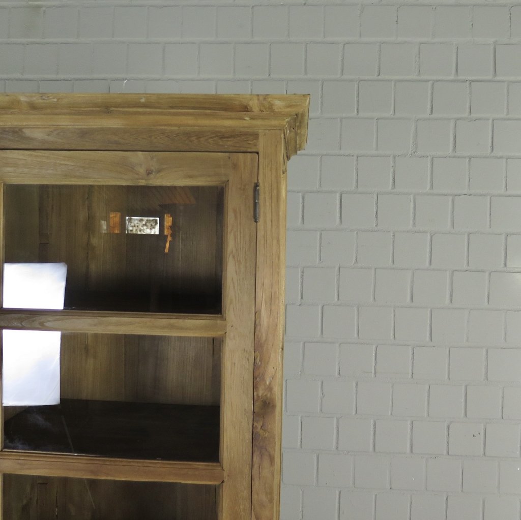 Hochschrank Vitrine Teakholz 0,69 m