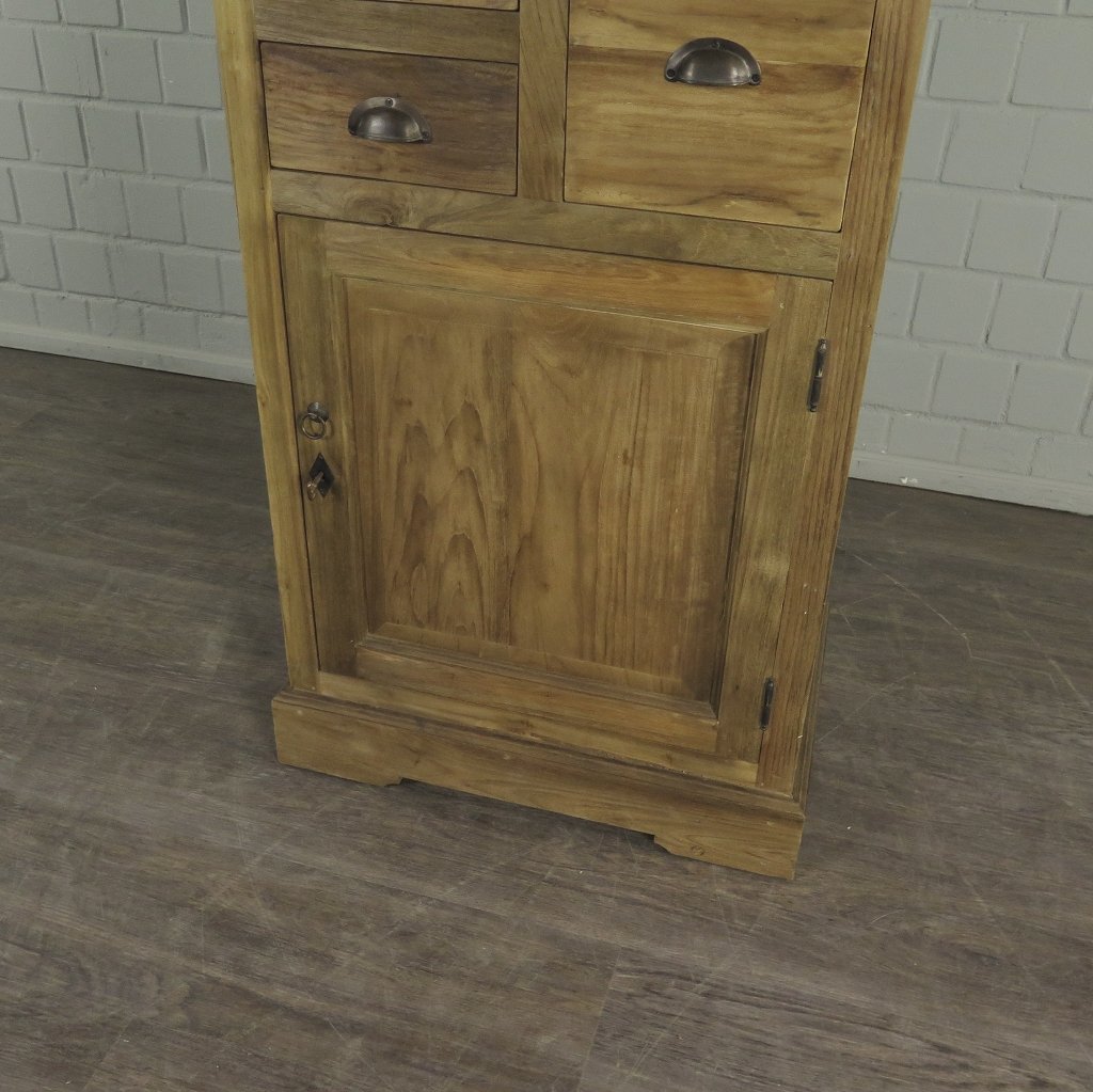 Hochschrank Vitrine Teakholz 0,69 m