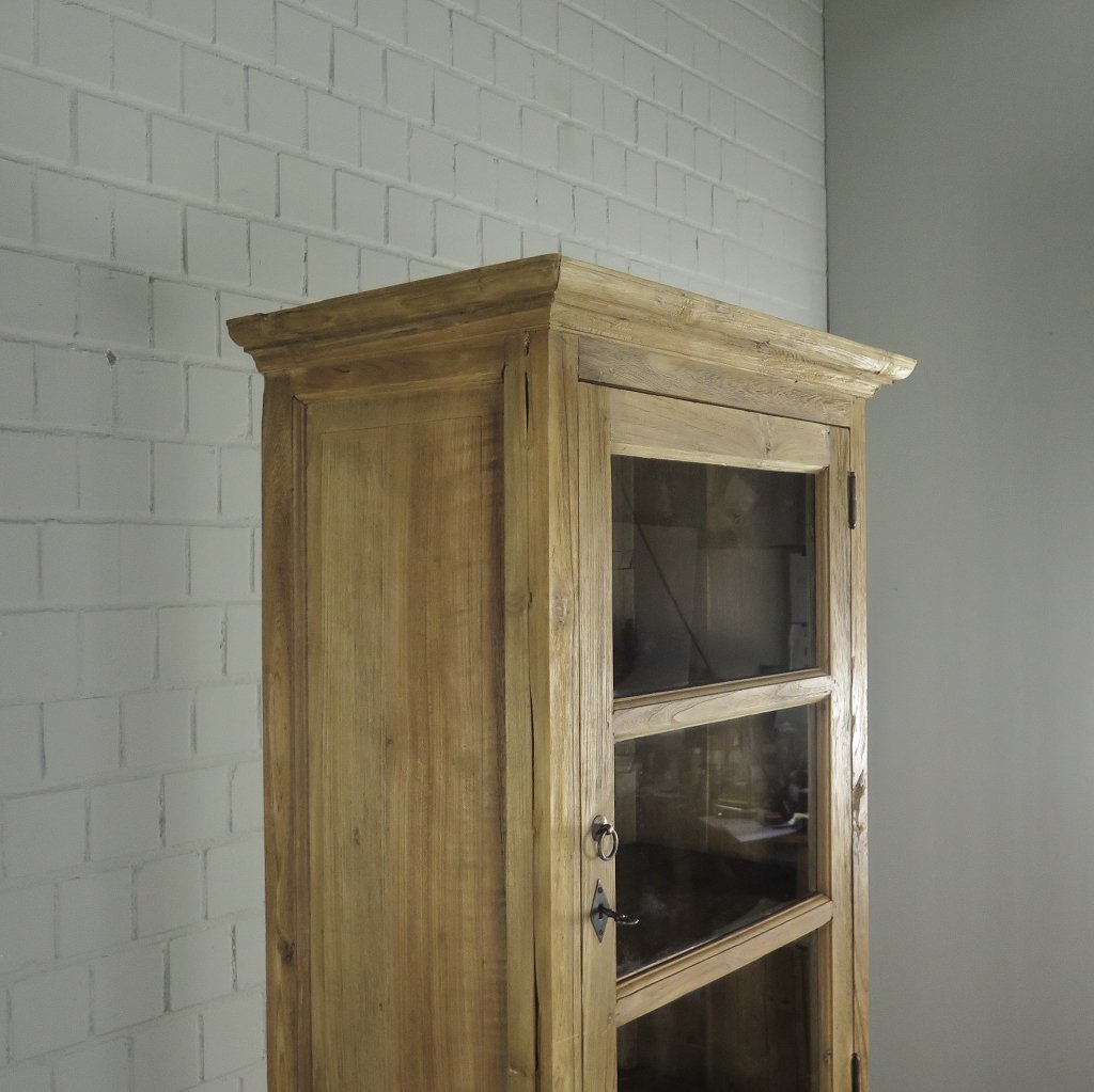 Hochschrank Vitrine Teakholz 0,69 m