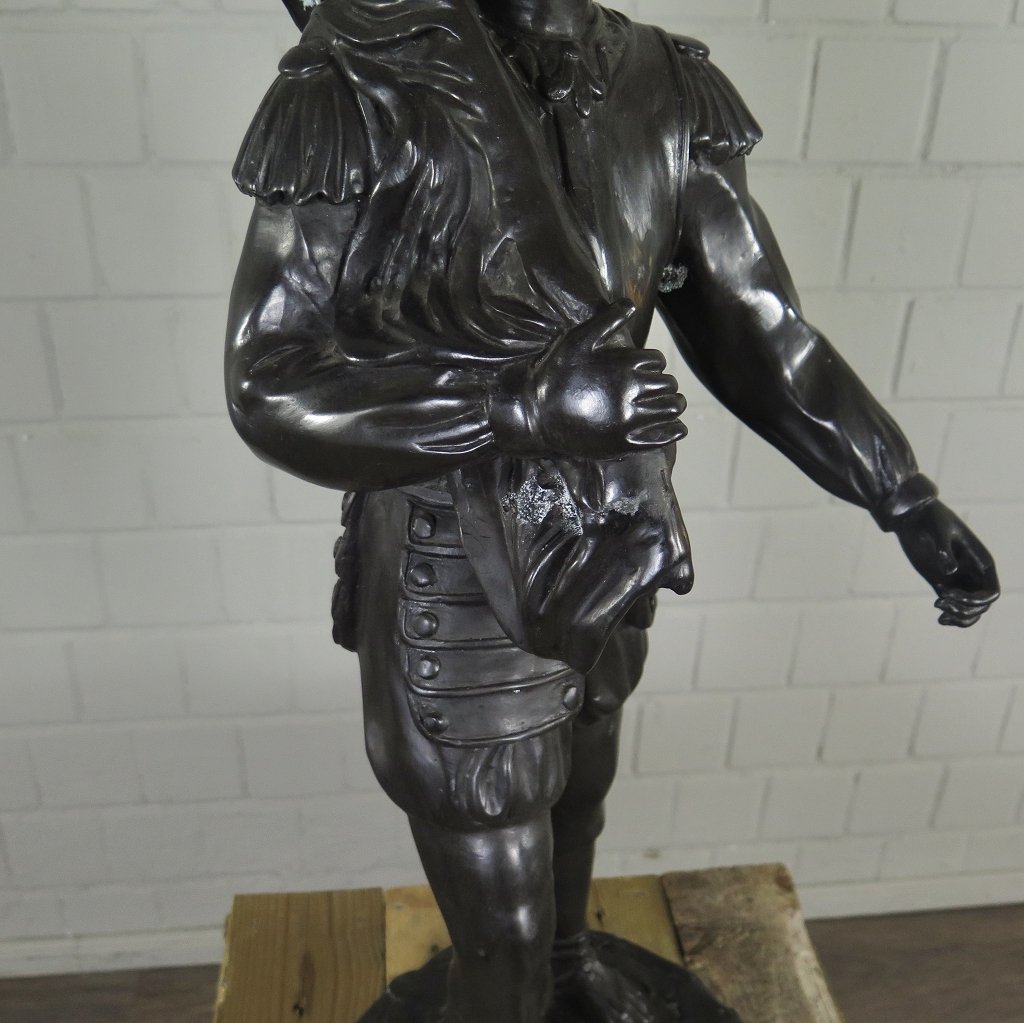 Skulptur Dekoration römischer Soldat Bronze 0,79 m