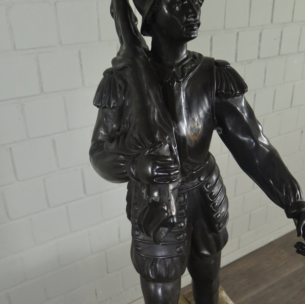 Skulptur Dekoration römischer Soldat Bronze 0,79 m