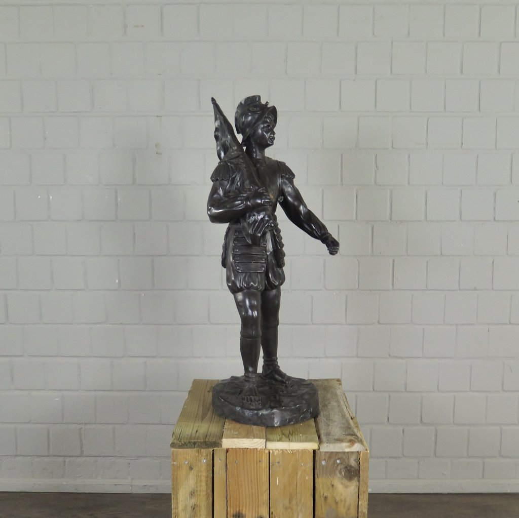 Skulptur Dekoration römischer Soldat Bronze 0,79 m