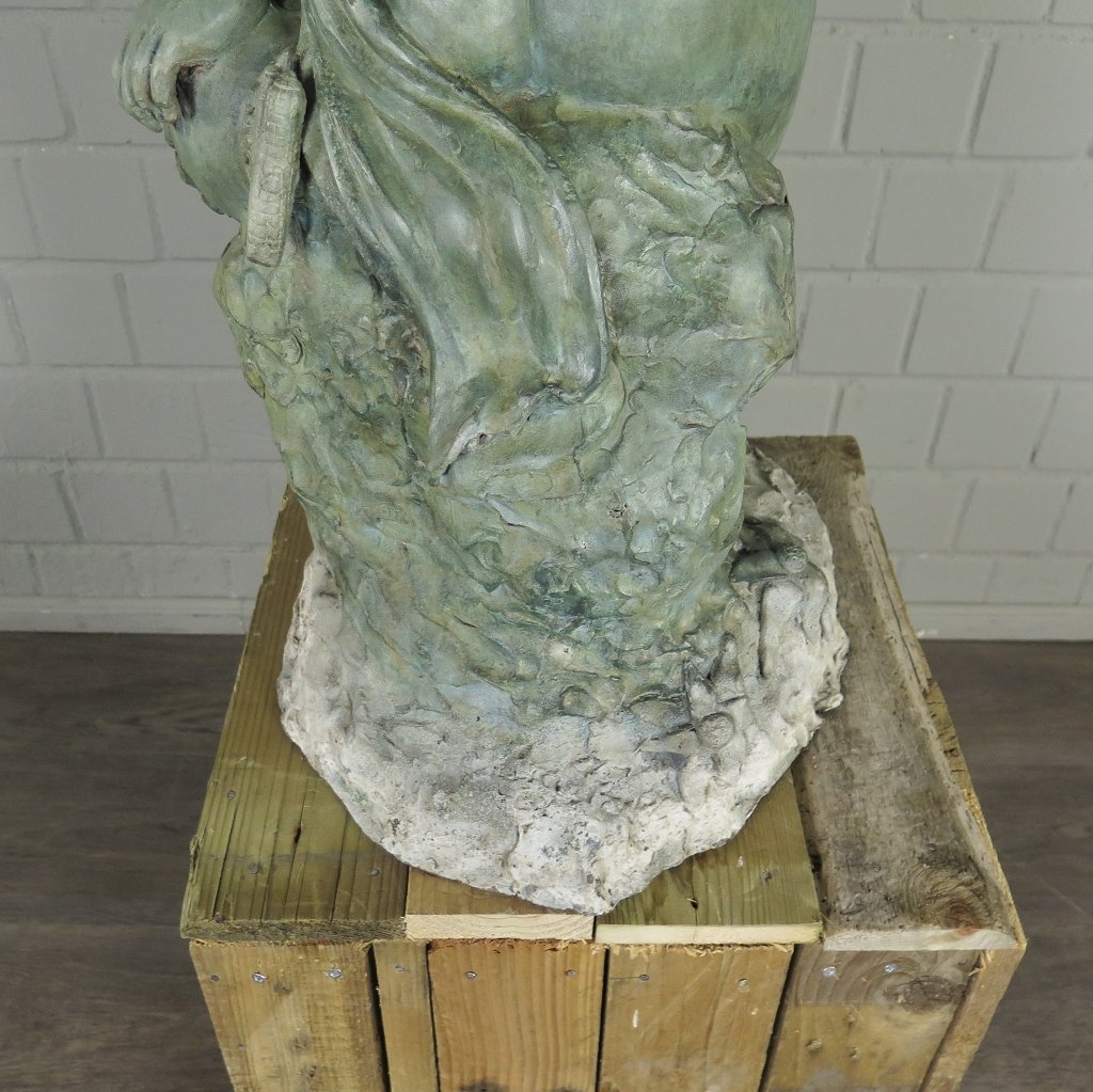 Wasserspeier Wasserspiel Kind mit Vase Bronze 0,90 m