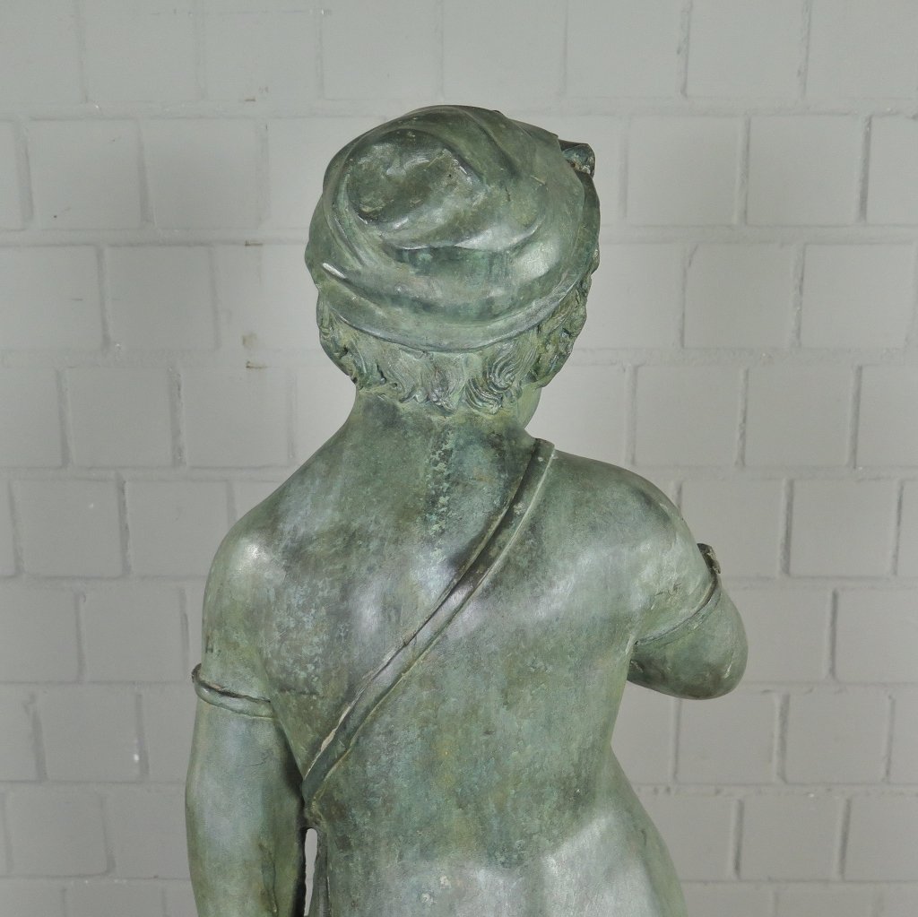 Wasserspeier Wasserspiel Kind mit Vase Bronze 0,90 m