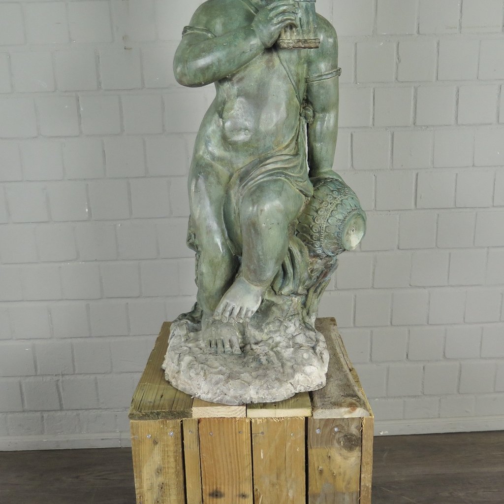 Wasserspeier Wasserspiel Kind mit Vase Bronze 0,90 m