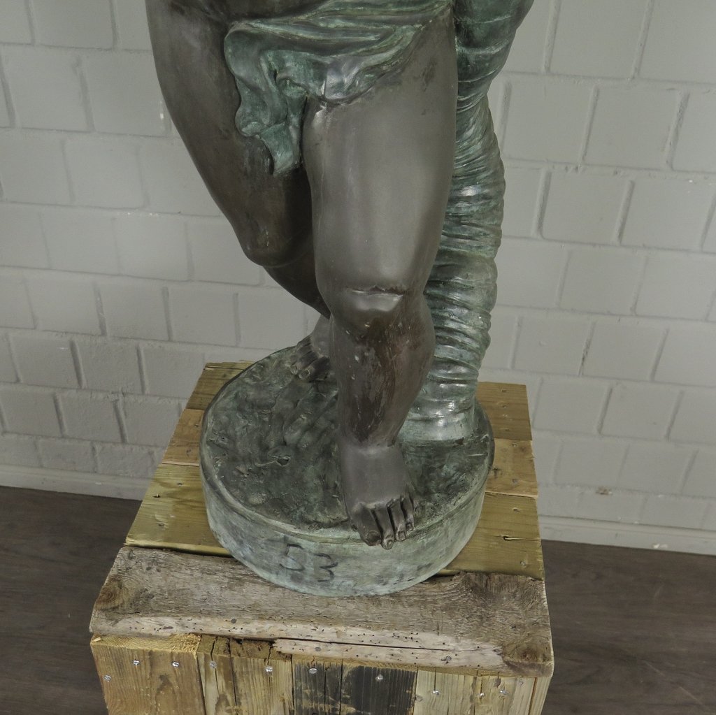 Skulptur Dekoration Putte mit Muschel 1,19 m