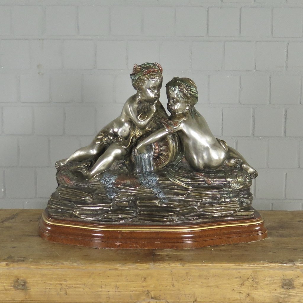 Skulptur Dekoration Kinder Bronze 0,45 m