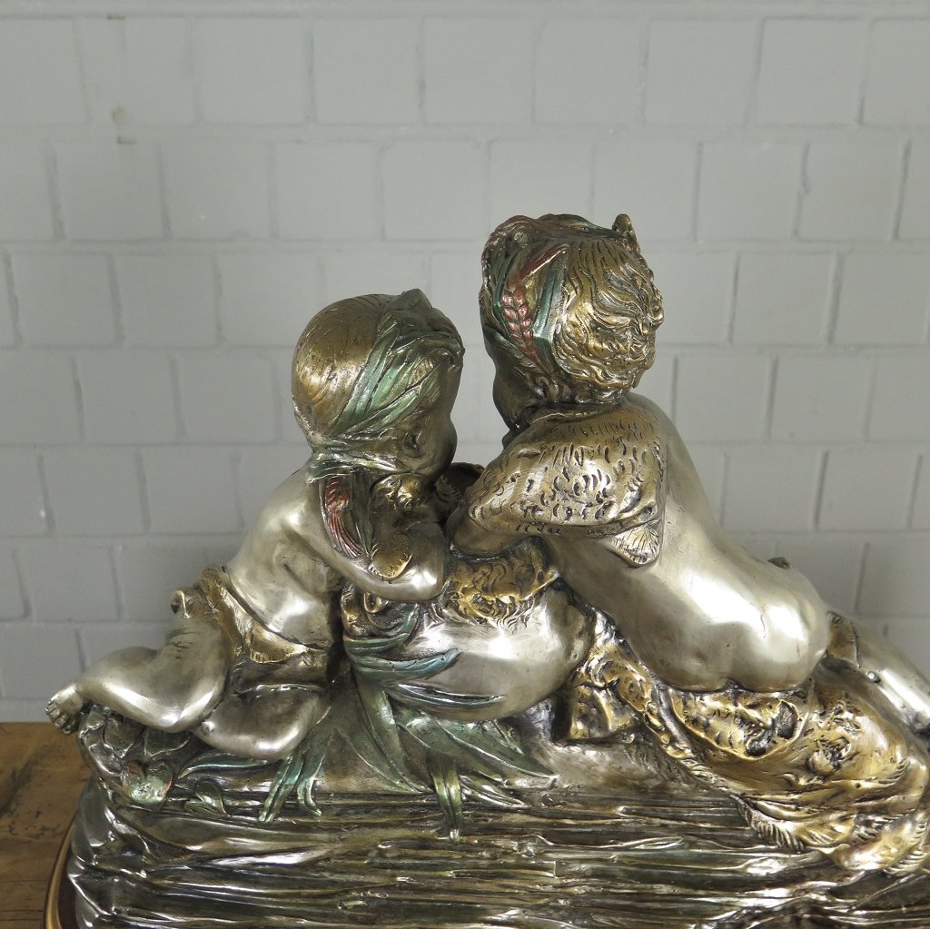 Skulptur Dekoration Kinder Bronze 0,45 m