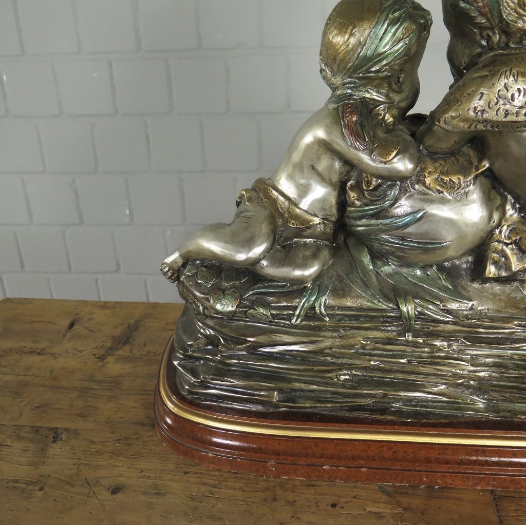 Skulptur Dekoration Kinder Bronze 0,45 m