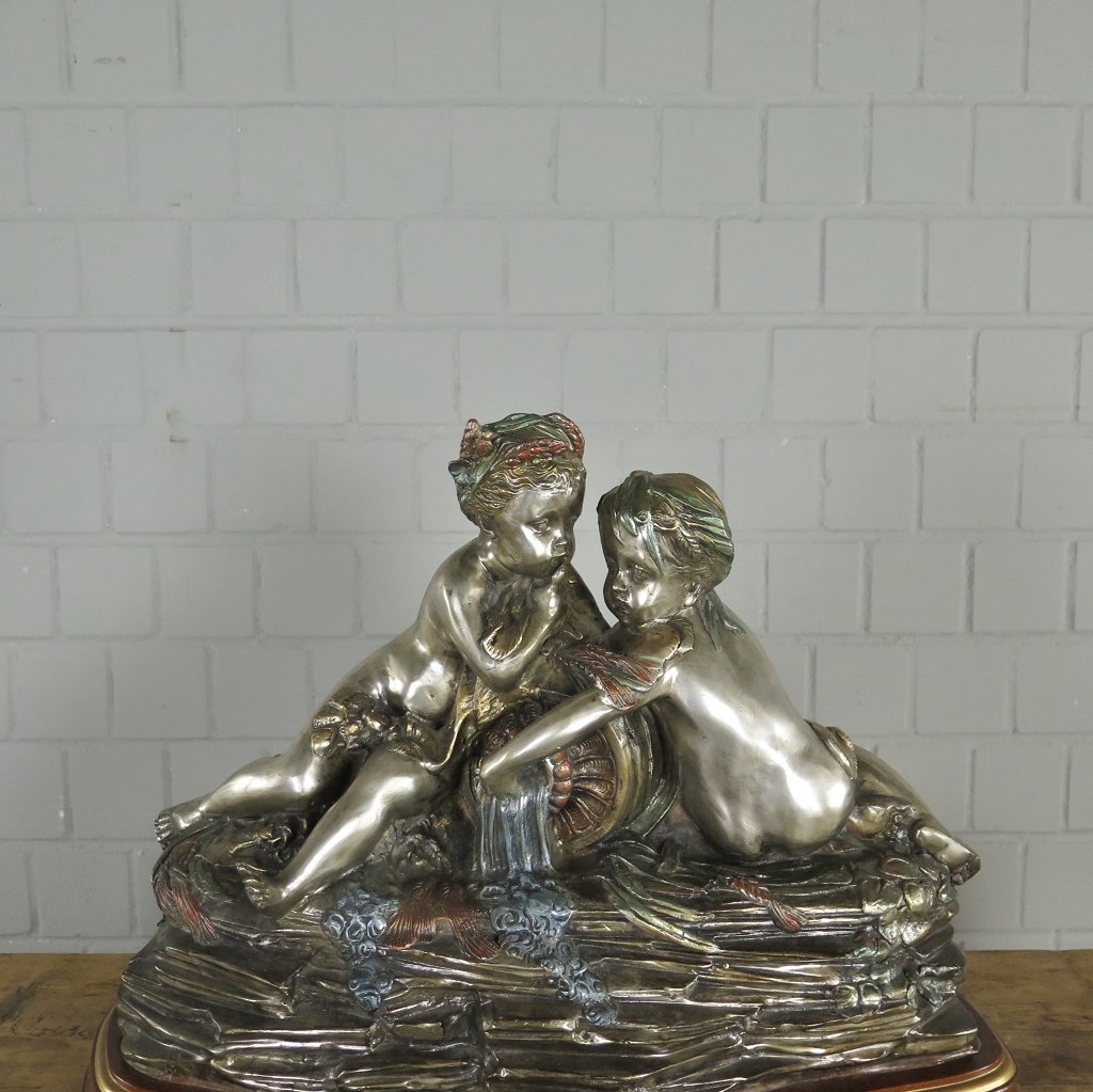 Skulptur Dekoration Kinder Bronze 0,45 m
