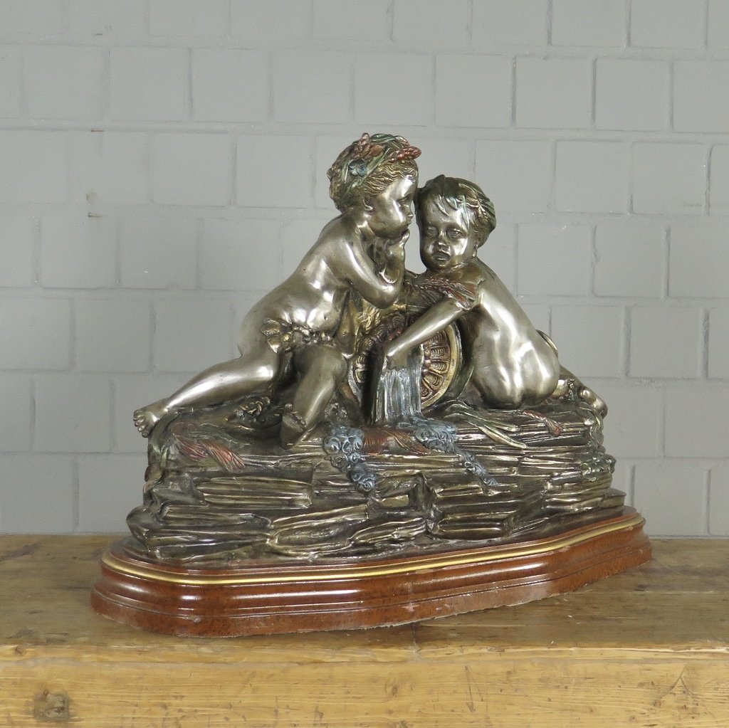 Skulptur Dekoration Kinder Bronze 0,45 m