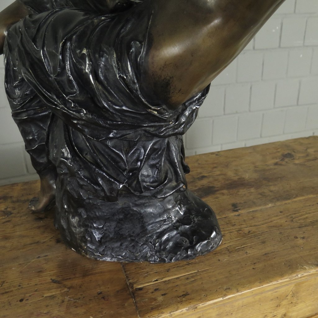 Skulptur Dekoration Frau mit Kind Bronze 0,63 m