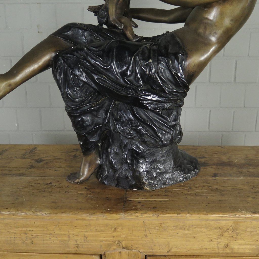 Skulptur Dekoration Frau mit Kind Bronze 0,63 m